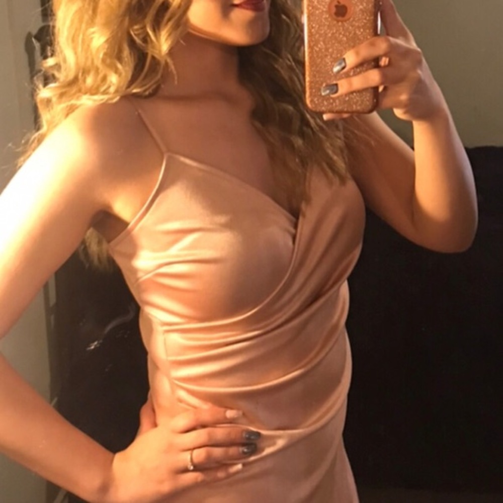Coral silky Dress